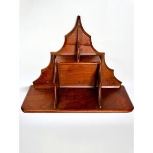 Victorian Folk Wall Shelf with Architectural Corbel Form